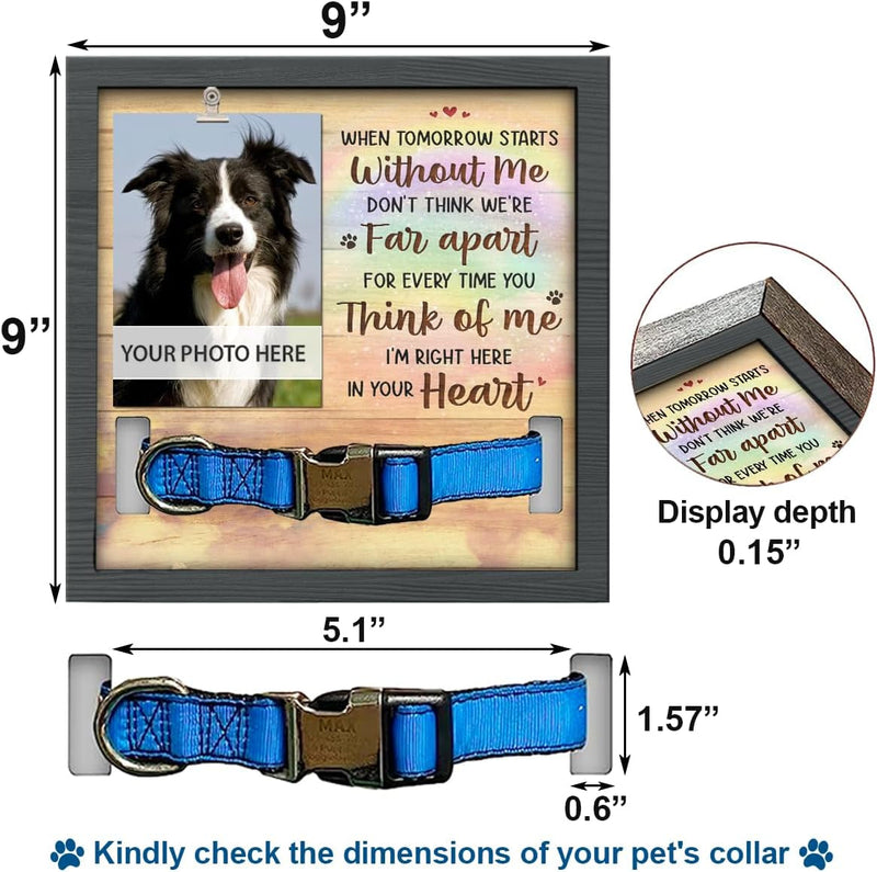 House Dog Memorial Gifts for Loss of Dog Pet Memorial Collar Frame and Bereavement Frame for Pictures