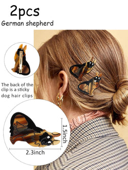 German Shepherd Hair Clips - 2PCS Cute Hairpins for Women and Girls