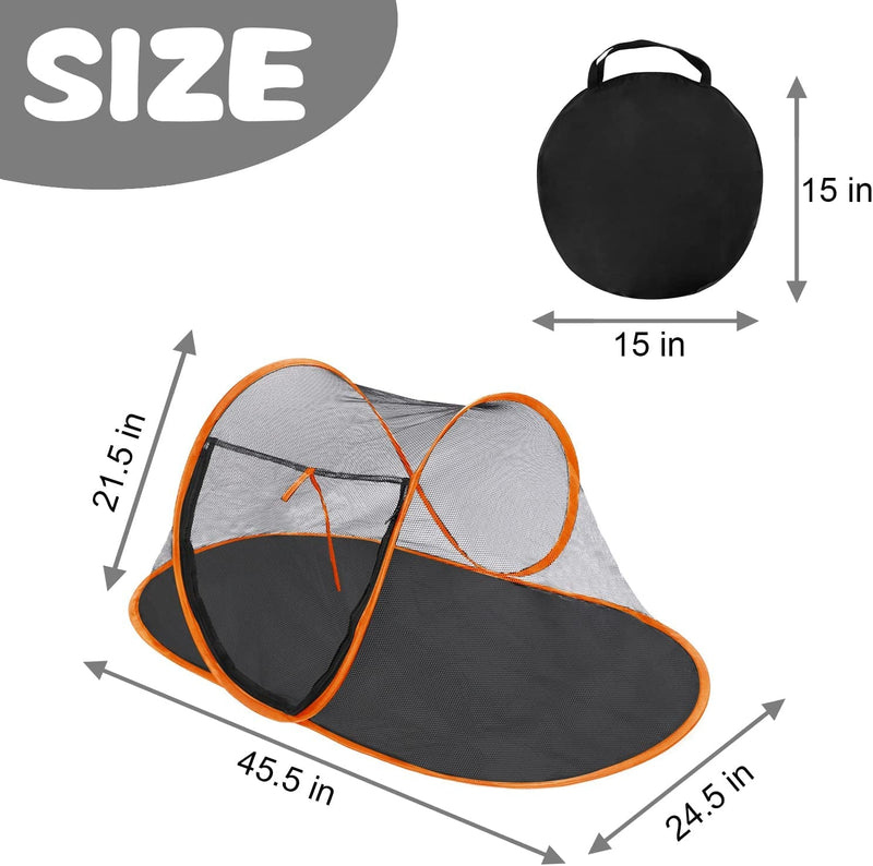 Cat Tent Outdoor - Portable Pet Enclosure for Cats and Small Animals with Carry Bag Orange