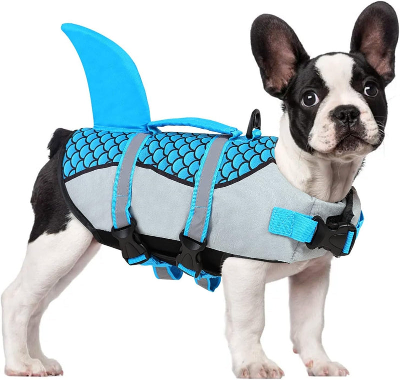 XL Pink Shark Design Dog Life Jacket for Swimming Safety