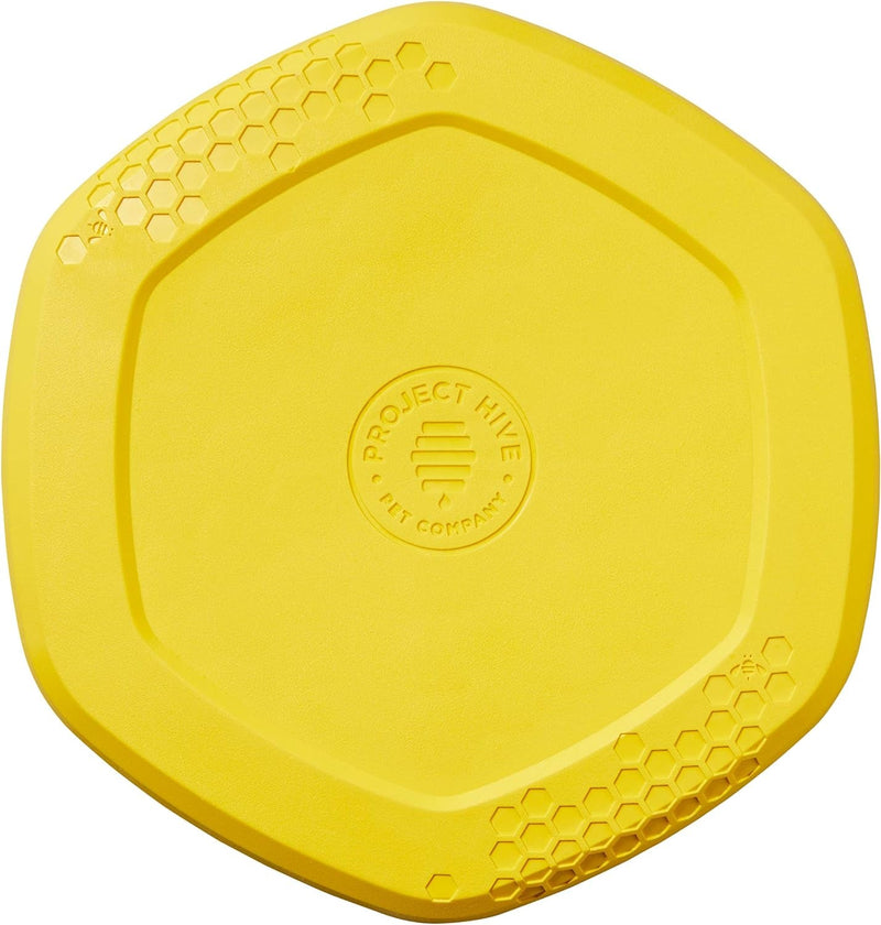 Hive Frisbee for Dogs - Dog Disc - Great for Fetch - Includes a Lick Mat on Back - Floats in Water, Smooth Glide - Made in the USA