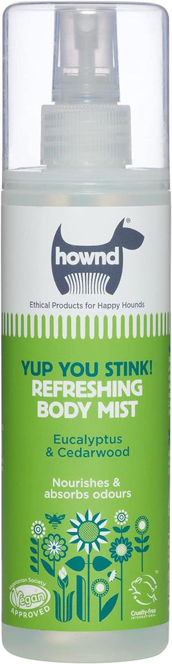 Hownd Yup You Stink! Refreshing Body Mist for Smelly Dogs - Made with Eucalyptus & Cedarwood - Absorbs Strong Odors & Refreshes Coat - Long-Lasting Fresh Fragrance - Vegan, Cruelty Free - 8.45Oz