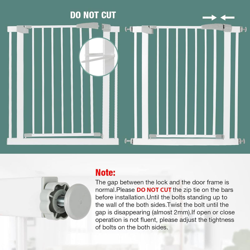 HOYOFO Extra Wide Baby Gate for Doorways - Pressure Mount with Auto-Close