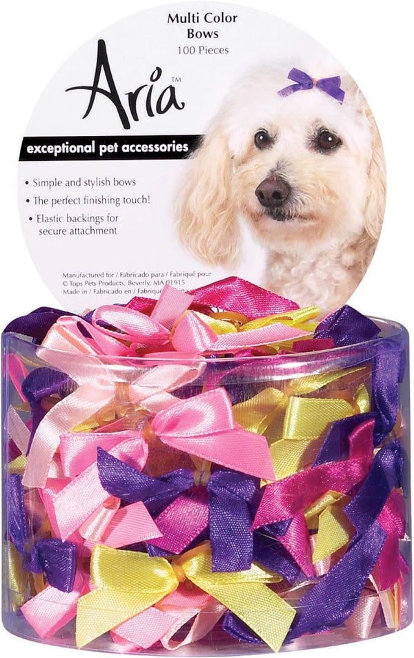 100-Piece Multi-Colored Bow Canisters for Dogs