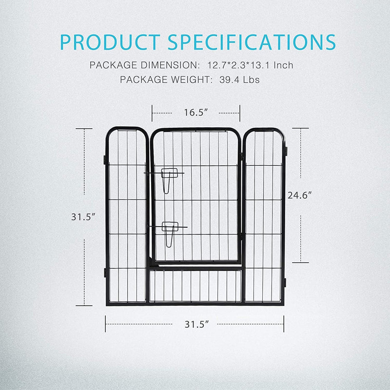 VIVOHOME 32 Metal Pet Playpen Kennel with Door - IndoorOutdoor Exercise