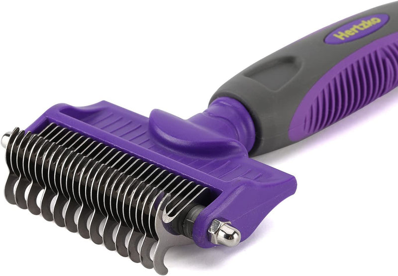 Hertzko Pet Undercoat Dematting Comb for Dogs Cats - Dematting Rake for Dogs Cats, Dog Rake Brush - Deshedding Tool Great for Cutting and Removing Dead, Matted or Knotted Hair, Shedding Combs