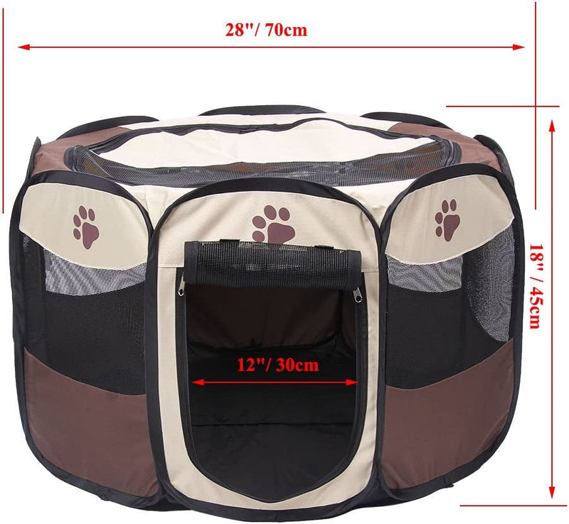 Portable Foldable Pet Playpen - Oxford Cloth - 28X28X18