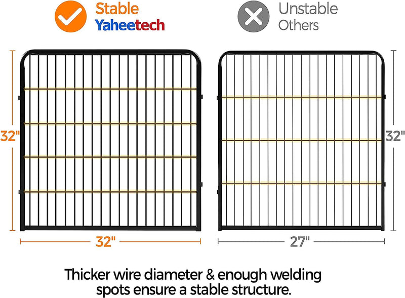 16-Panel Foldable Dog Playpen - Outdoor Fence for Various Animals - Durable 32x32 Inches