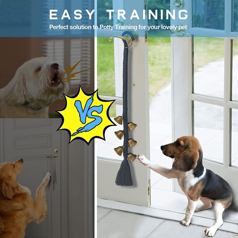 Premium Dog Doorbell for Potty Training - Black Suitable for Small Medium and Large Dogs