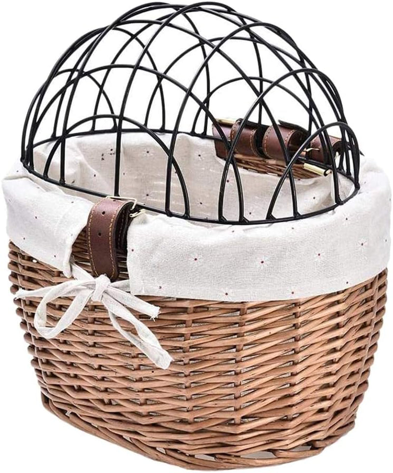 Woven Bicycle Basket for Dogs and Cats - Pet Carrier for Bikes