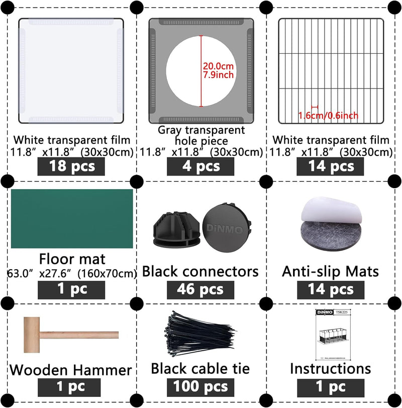 Small Animal Playpen with Oxford Mat and Iron Mesh