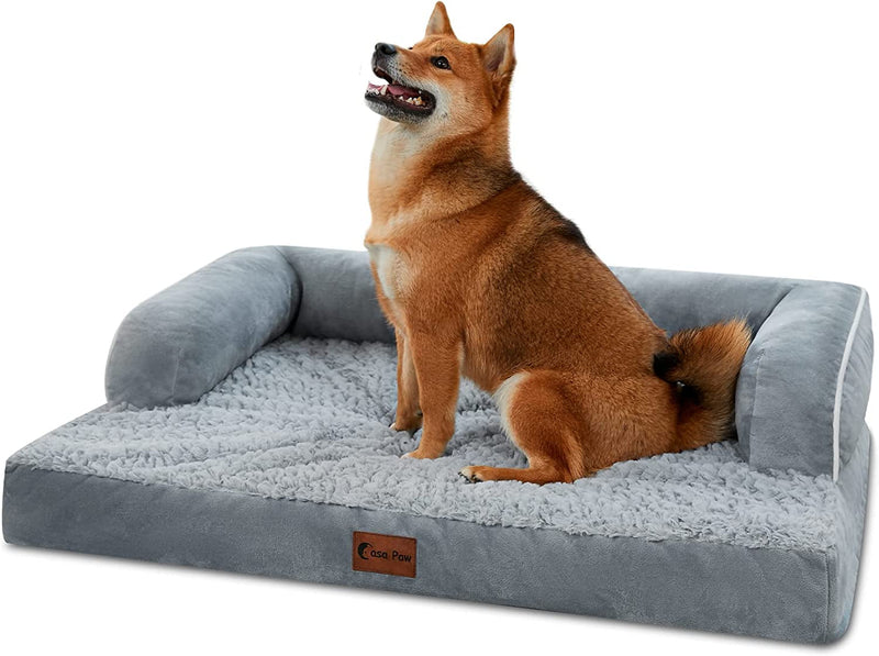 XXL Memory Foam Dog Bed w Bolsters Waterproof Cover Orthopedic Design - Dark Green for Extra Large Dogs
