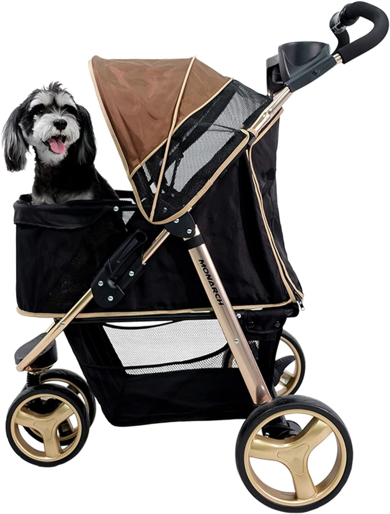 Ibiyaya Monarch Foldable Dog Stroller - Lightweight and Ventilated for Medium  Small Pets Up to 44lbs