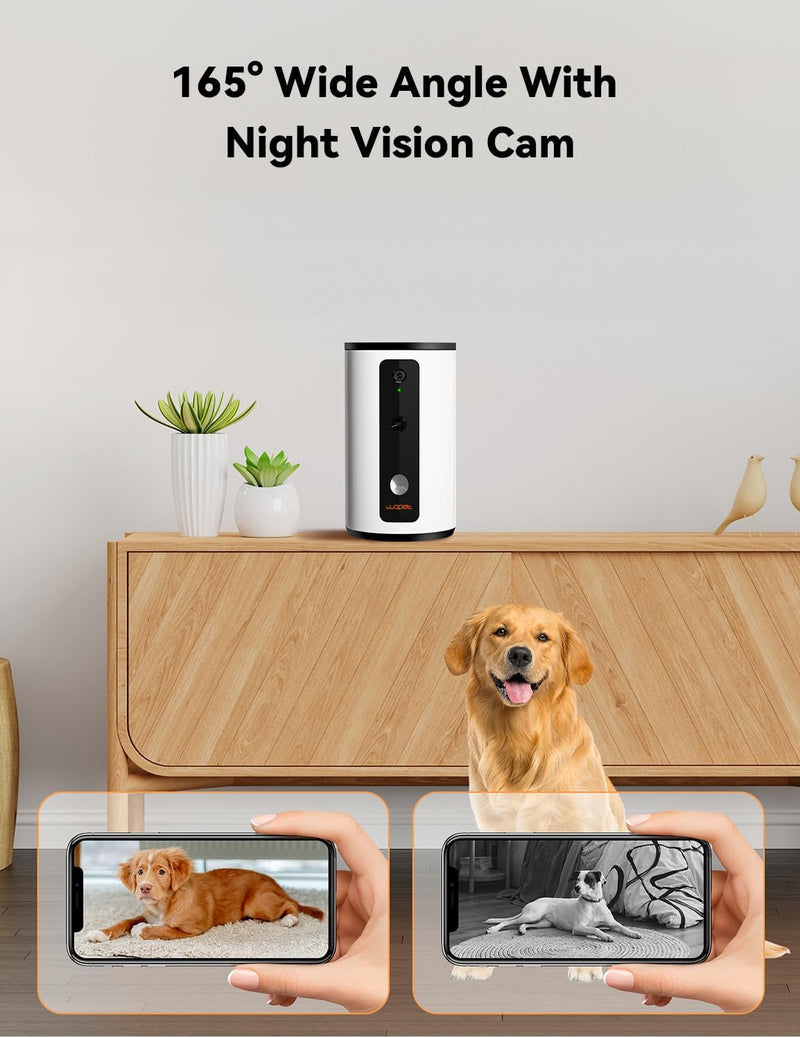 WOPET Dog Camera D01 Plus: 5G Wifi Pet Camera with Treat Tossing, 1080P HD with Night Vision for Pet Viewing, Two Way Audio Communication Designed for Dogs and Cats, Monitor Your Pet Remotely