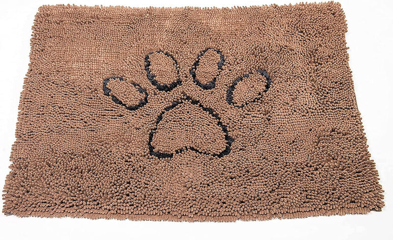 Microfiber Dog Paw Mud Mat - Absorbent Pet Mat with Non-Slip Backing Machine Washable  Large Grey