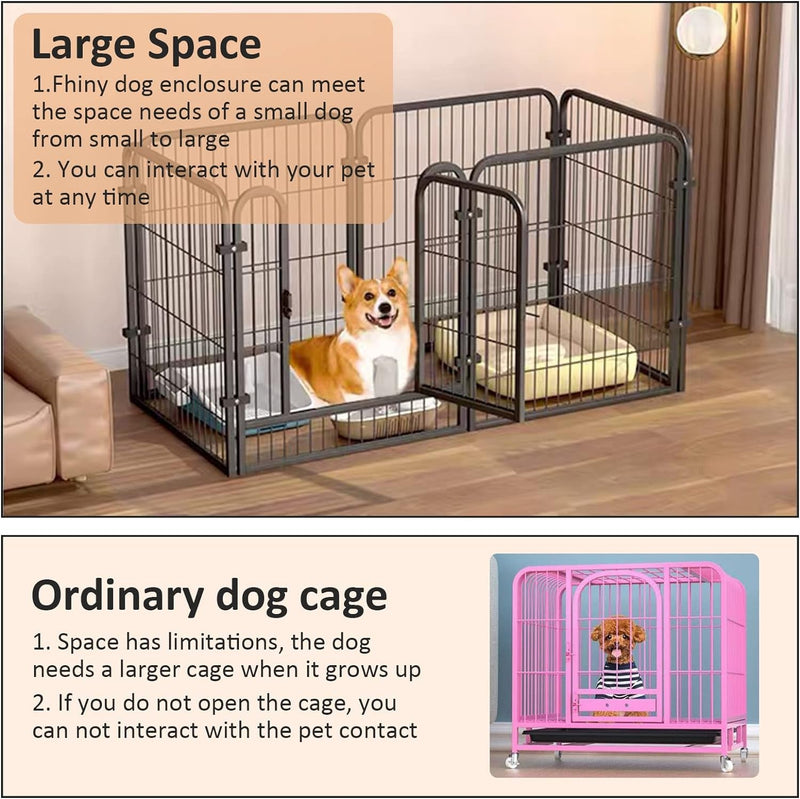 Heavy Duty Portable Dog Playpen - IndoorOutdoor Fence for SmallMedium Pets