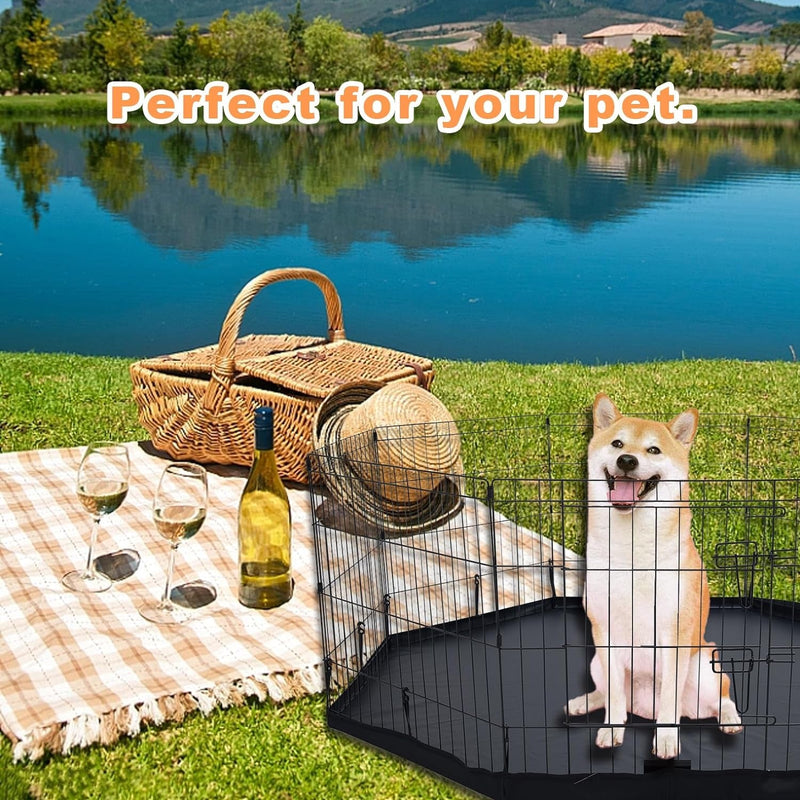 Octagon Playpen Cover for Pets - Fits 24 Inch Metal 8 Plate Fence - Leak-Proof  Easy to Clean