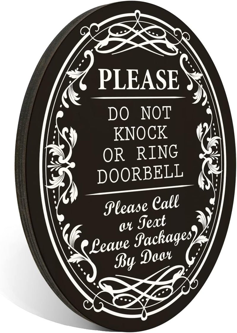 No KnockDog DoorbellSoliciting Sign - IndoorOutdoor Use 4 X 5 Strong Adhesive - PMB026