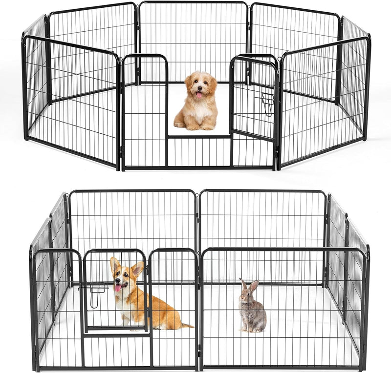 DUMOS Dog Indoor Playpen - 16 Panel 40 Metal Exercise Fence with Door for SmallMediumLarge Dogs OutdoorGardenYardRV Camping