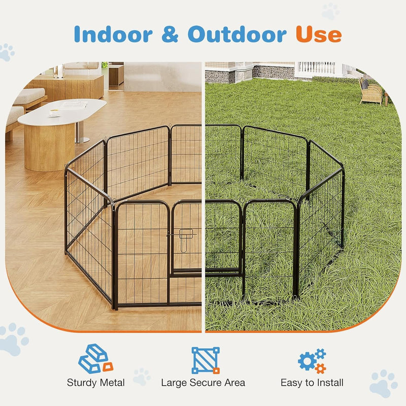 Sweetcrispy Indoor Dog Playpen - 8 Panel Puppy Fence