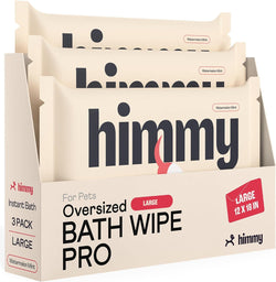 Himmy XL Pet Wipes for Dogs and Cats – 18” X 30” Bath Wipes for Cleaning, Deodorizing, Conditioning, Anti-Itch Grooming, Wet Dog Wipes for Paws, Butt, Ear, Eye, Face Whole Body Lavender