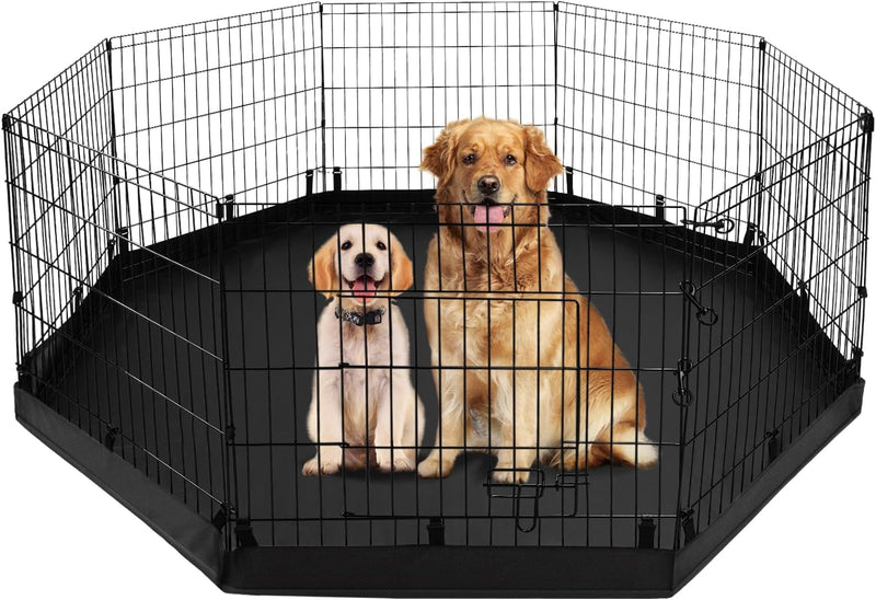 Metal Dog Playpen with Cover  Bottom Pad - 8 Panels 30H - SmallMedium Pets