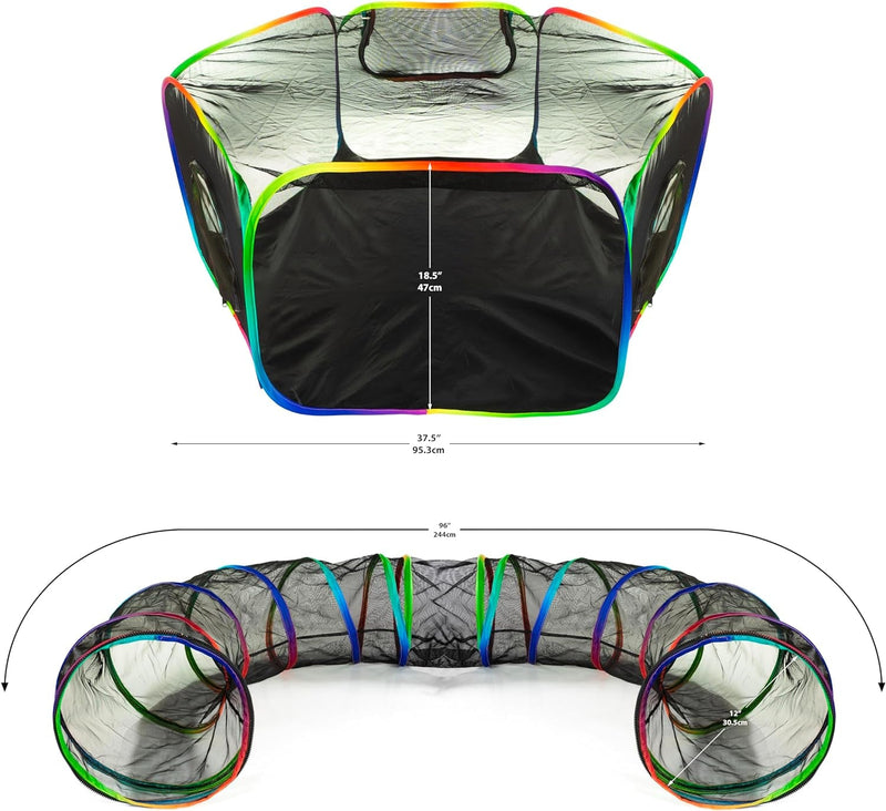 Small Animal Playpen with Tunnel Storage Food  Water Bowl