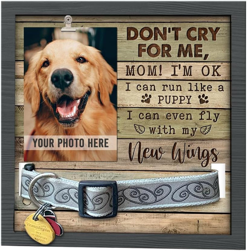 House Dog Memorial Gifts for Loss of Dog Pet Memorial Collar Frame and Bereavement Frame for Pictures