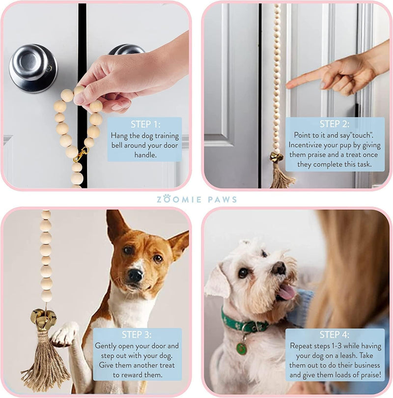 Pet Training Dog Door Bells - Decorative Puppy Potty Training Accessories 1 Pack Gold