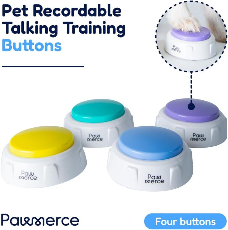 charsTraining Buzzer for Dogs - 30 Second Voice Recorder Colorful 4Pc Button Funny Pet Gift