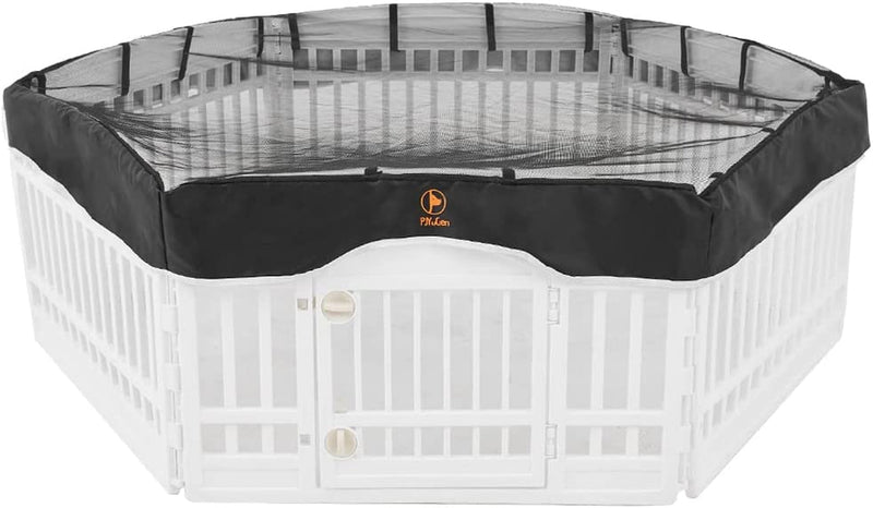 Dog Playpen Mesh Top Cover - Fits 36 Inch 4 Panels Velcro Connections Black Cover Only