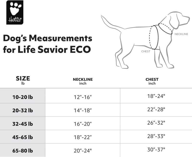 Hurtta ECO Life Savior Dog Life Jacket - Peacock 60-80 Lb