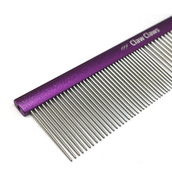Greyhound Grooming Purple Comb for Dogs and Cats, Removing and Shedding Matted, Tangled Hair, Metal Oval Handle with Stainless Steel Pins