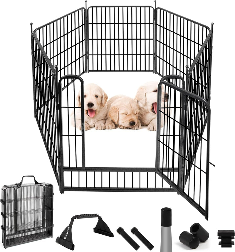 Comsaf Dog Playpen - 32 Height - 8 Panels - Metal Fence - Portable  Easy-Carry - OutdoorIndoor Pet Pen for LargeMediumSmall Dogs