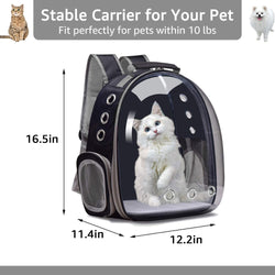 Henkelion Backpack Carrier for SmallMedium DogsCats - Airline Approved Space Capsule Pet Carrier Black