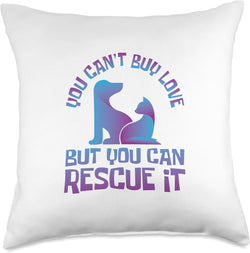 Rescue Love Adopt Throw Pillow - 16x16 - Multicolor