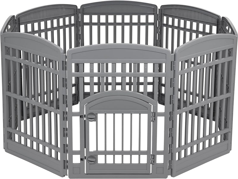 Amazon Basics Dog Playpen - 24 Pet Exercise Pen with Door - 4 Panel - Dark Gray