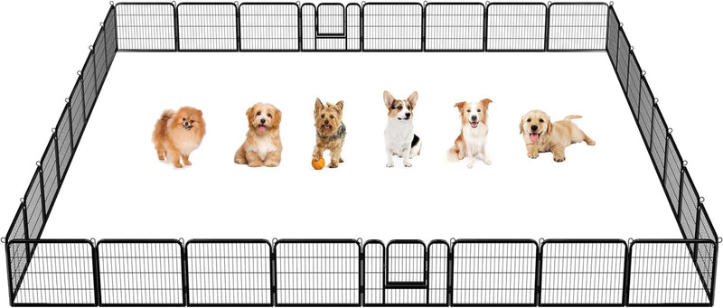 16-Panel Foldable Dog Playpen - Outdoor Fence for Various Animals - Durable 32x32 Inches