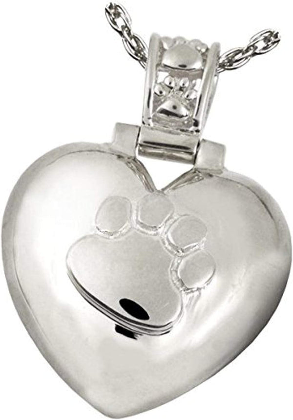 Heart with Paw Print Pet Jewelry - 14K GoldSilver Plating