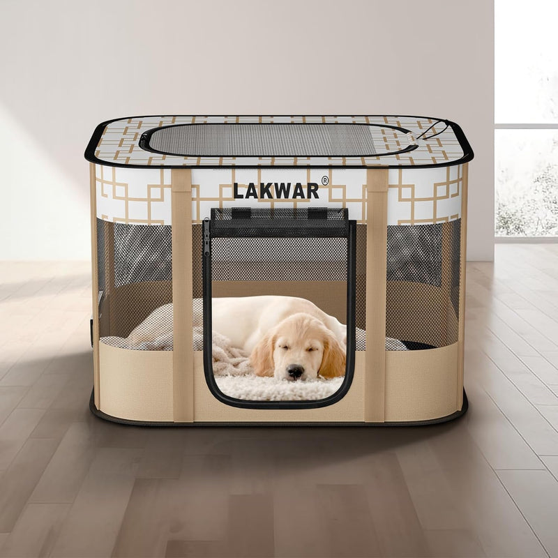 Portable Foldable Dog Playpen - IndoorOutdoor Pet Pen for Small Animals - Great for Travel and Camping - Carrying Case Included