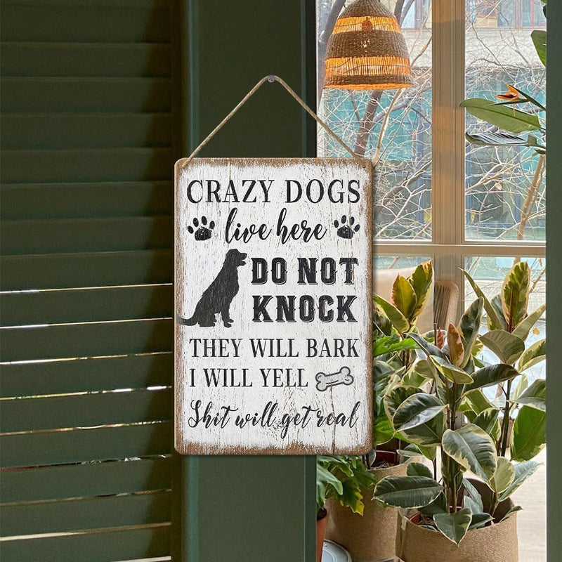 Do Not Disturb Signs for Home - Funny Dog Doorbell  Sleeping Signs 12x8 inches