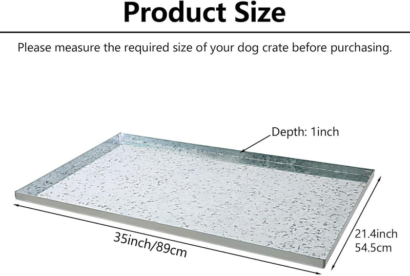 Heavy-Duty Replacement Tray for Dog Crate - Chew Crack-Proof 35X214X1 inches