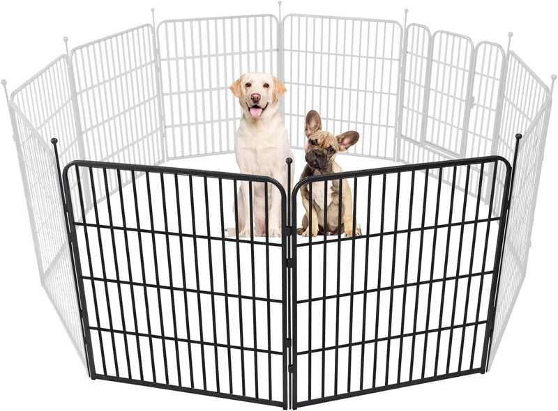 Metal Dog Playpen 8 Panel Exercise Pen for SmallMedium Dogs - 32 Height Door OutdoorIndoor Black