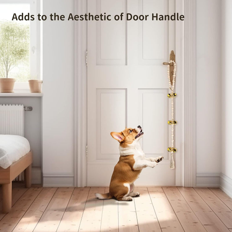 Potty Training Dog Doorbell - Adjustable Wooden Beads 2 Pack for Small Medium Large Dogs