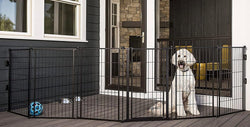 Output Carlson 3-in-1 Extra Tall Outdoor Pet Gate with Small Pet Door - Black