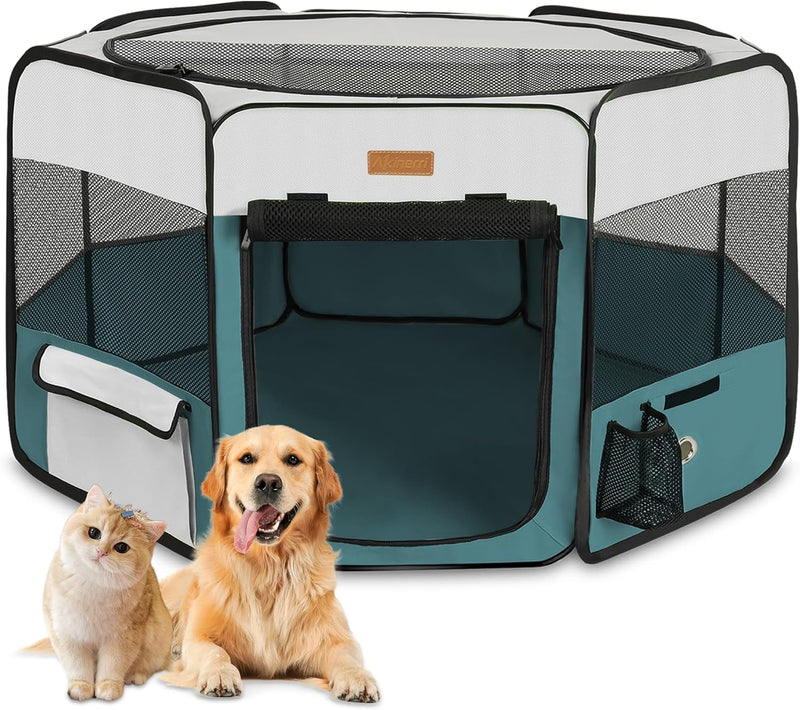 Portable Dog Playpen for IndoorOutdoor Use - Large-Capacity and Foldable