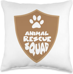 Animal Rescue Squad Throw Pillow - 16X16 Multicolor Dog  Cat Design