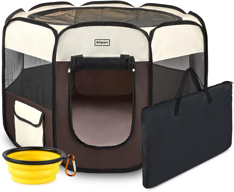 Foldable Pet Playpen with Carry Case for IndoorOutdoor Use and Travel