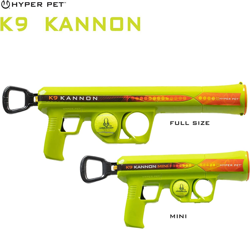 Hyper Pet K9 Kannon Dog Ball Thrower Launcher for Dogs (Small to Medium Breeds up to 60 Pounds), Includes One Hyper Pet 2.5 Inch Tennis Ball