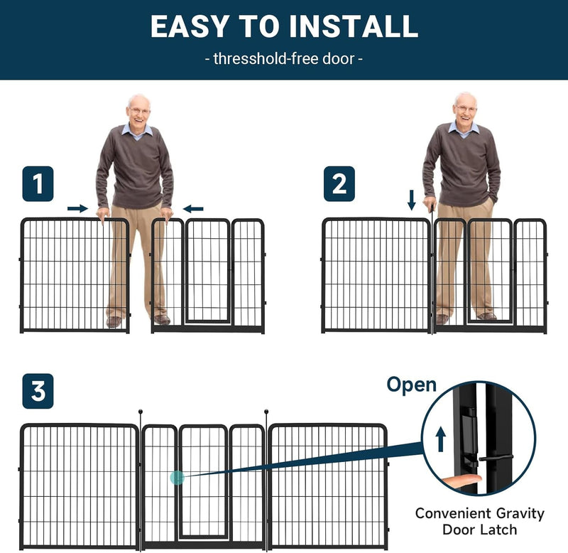 32 Heavy Duty Dog Playpen - IndoorOutdoor Use - 8 Panels - 32 Height - for Puppies and Small Dogs